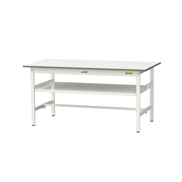 山金工業（株） ワークテーブル150シリーズ　固定式　中間棚板付　SUP ワークテーブル１５０シリーズ　固定式 SUP-1575F-WW