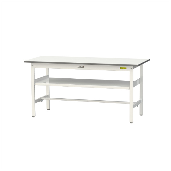 山金工業（株） ワークテーブル150シリーズ　固定式　中間棚板付　SUP ワークテーブル１５０シリーズ　固定式 SUP-1560F-WW