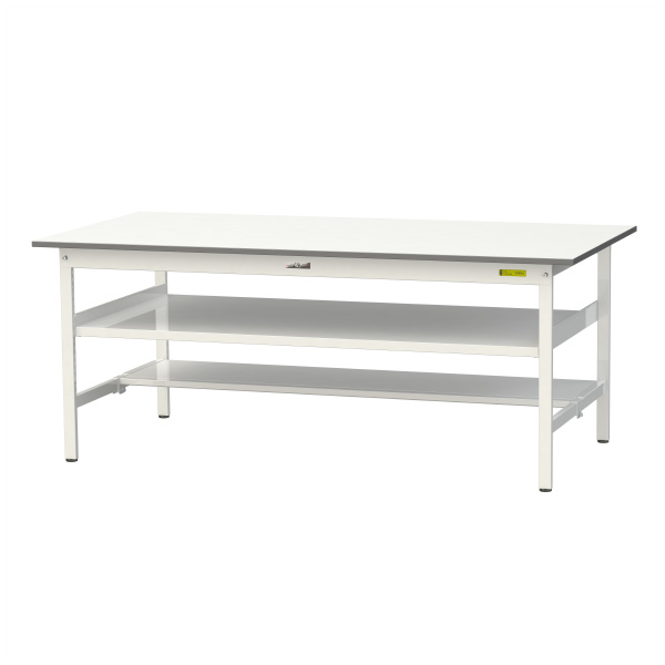 山金工業（株） ワークテーブル150シリーズ　固定式　中間棚板+半面棚板付　SUP ワークテーブル１５０シリーズ　固定式 SUP-1890TF-WW