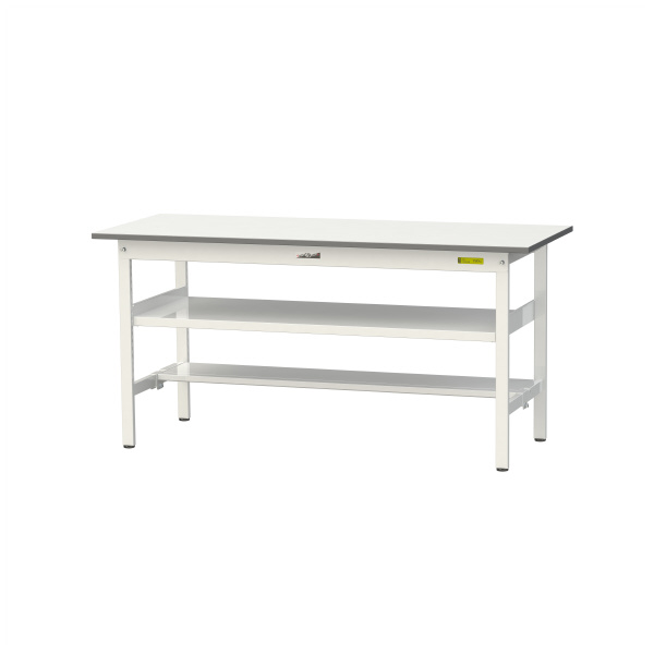 山金工業（株） ワークテーブル150シリーズ　固定式　中間棚板+半面棚板付　SUP ワークテーブル１５０シリーズ　固定式 SUP-1560TF-WW