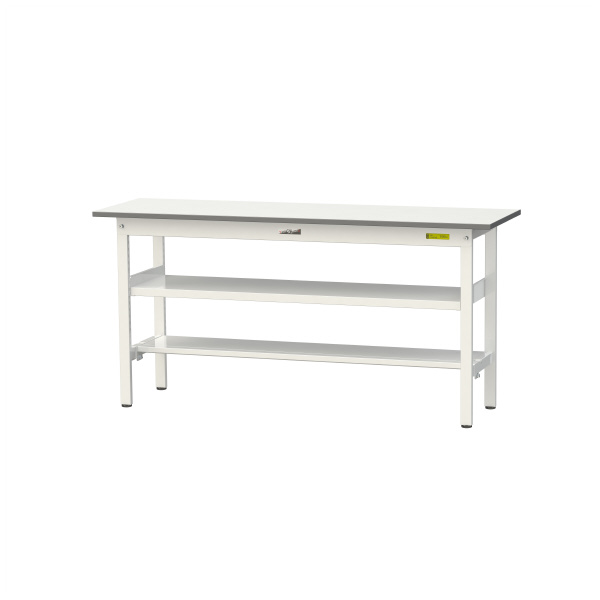 山金工業（株） ワークテーブル150シリーズ　固定式　中間棚板+半面棚板付　SUP ワークテーブル１５０シリーズ　固定式 SUP-1545TF-WW