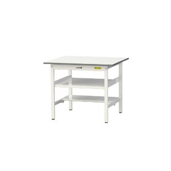 山金工業（株） ワークテーブル150シリーズ　固定式　中間棚板+半面棚板付　SUP ワークテーブル１５０シリーズ　固定式 SUP-975TF-WW