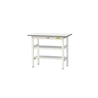 山金工業（株） ワークテーブル150シリーズ　固定式　中間棚板+半面棚板付　SUP ワークテーブル１５０シリーズ　固定式 SUP-945TF-WW