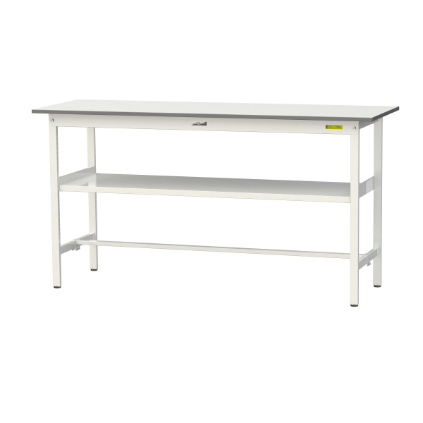 山金工業（株） ワークテーブル150シリーズ　固定式　中間棚板付　SUPH ワークテーブル１５０シリーズ　固定式 SUPH-1860F-WW