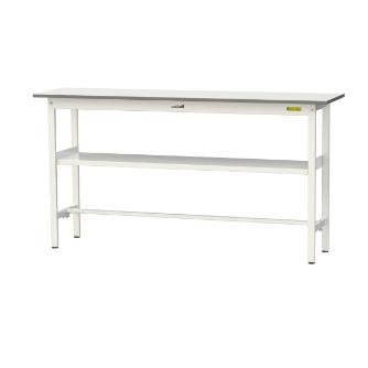 山金工業（株） ワークテーブル150シリーズ　固定式　中間棚板付　SUPH ワークテーブル１５０シリーズ　固定式 SUPH-1845F-WW