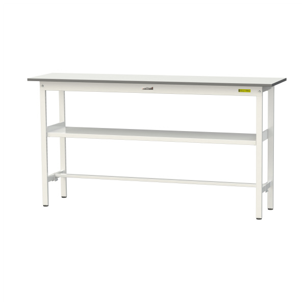 山金工業（株） ワークテーブル150シリーズ　固定式　中間棚板付　SUPH ワークテーブル１５０シリーズ　固定式 SUPH-1845F-WW