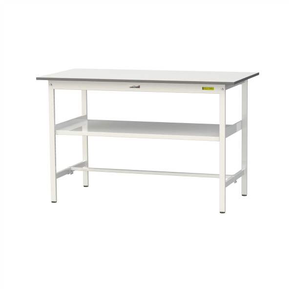 山金工業（株） ワークテーブル150シリーズ　固定式　中間棚板付　SUPH ワークテーブル１５０シリーズ　固定式 SUPH-1575F-WW