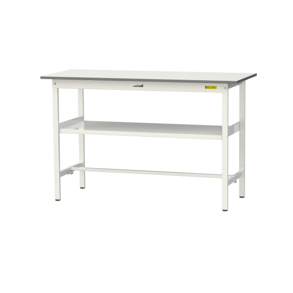 山金工業（株） ワークテーブル150シリーズ　固定式　中間棚板付　SUPH ワークテーブル１５０シリーズ　固定式 SUPH-1560F-WW