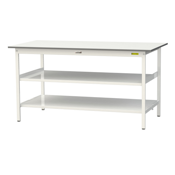 山金工業（株） ワークテーブル150シリーズ　固定式　中間棚板+全面棚板付　SUPH ワークテーブル１５０シリーズ　固定式 SUPH-1890TTF-WW