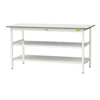 山金工業（株） ワークテーブル150シリーズ　固定式　中間棚板+全面棚板付　SUPH ワークテーブル１５０シリーズ　固定式 SUPH-1875TTF-WW