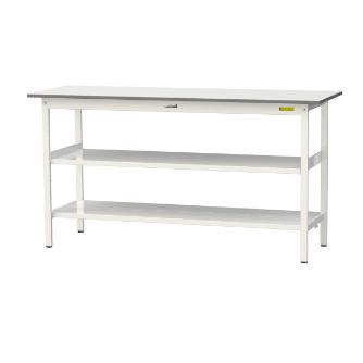 山金工業（株） ワークテーブル150シリーズ　固定式　中間棚板+全面棚板付　SUPH ワークテーブル１５０シリーズ　固定式 SUPH-1860TTF-WW