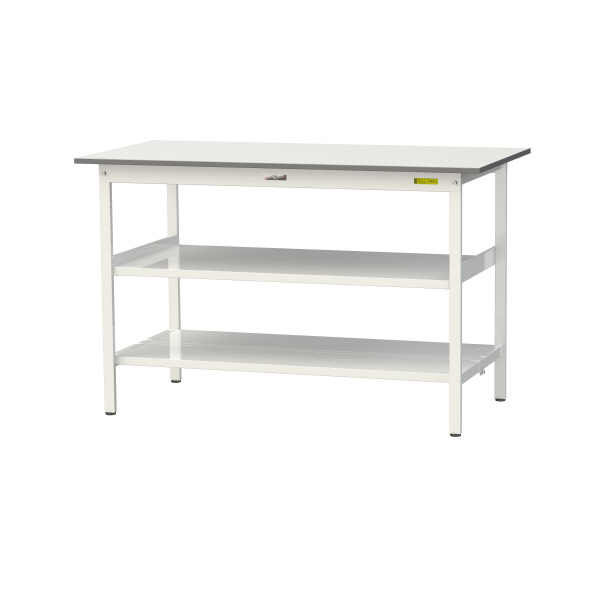 山金工業（株） ワークテーブル150シリーズ　固定式　中間棚板+全面棚板付　SUPH ワークテーブル１５０シリーズ　固定式 SUPH-1575TTF-WW