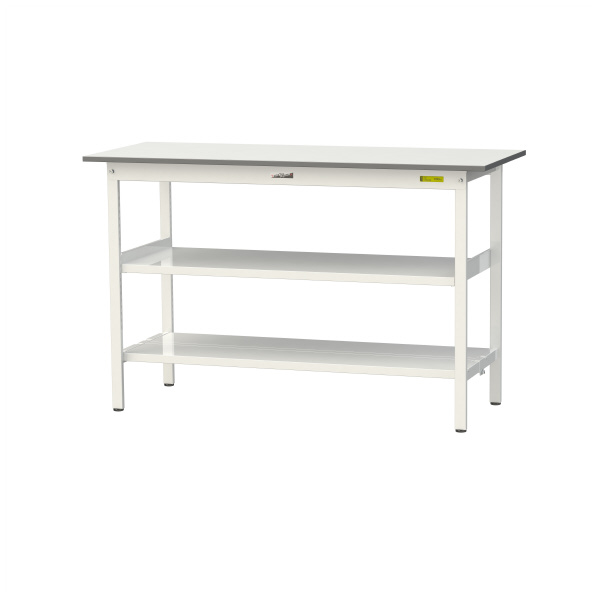 山金工業（株） ワークテーブル150シリーズ　固定式　中間棚板+全面棚板付　SUPH ワークテーブル１５０シリーズ　固定式 SUPH-1560TTF-WW