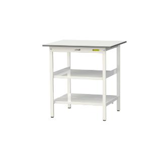 山金工業（株） ワークテーブル150シリーズ　固定式　中間棚板+全面棚板付　SUPH ワークテーブル１５０シリーズ　固定式 SUPH-975TTF-WW