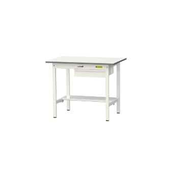 山金工業（株） ワークテーブル150シリーズ　固定式　キャビネット+半面棚板付　SUP ワークテーブル１５０シリーズ　固定式 SUP-960UT-WW