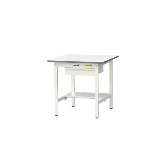 山金工業（株） ワークテーブル150シリーズ　固定式　キャビネット+半面棚板付　SUP ワークテーブル１５０シリーズ　固定式 SUP-775UT-WW