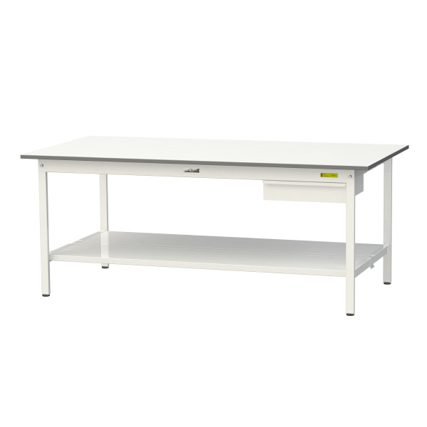 山金工業（株） ワークテーブル150シリーズ　固定式　キャビネット+全面棚板付　SUP ワークテーブル１５０シリーズ　固定式 SUP-1890UTT-WW