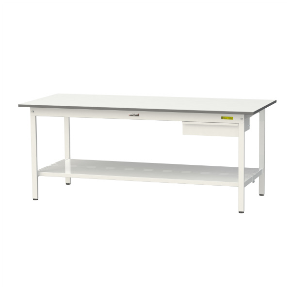 山金工業（株） ワークテーブル150シリーズ　固定式　キャビネット+全面棚板付　SUP ワークテーブル１５０シリーズ　固定式 SUP-1875UTT-WW