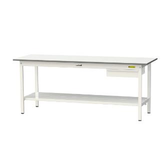 山金工業（株） ワークテーブル150シリーズ　固定式　キャビネット+全面棚板付　SUP ワークテーブル１５０シリーズ　固定式 SUP-1860UTT-WW