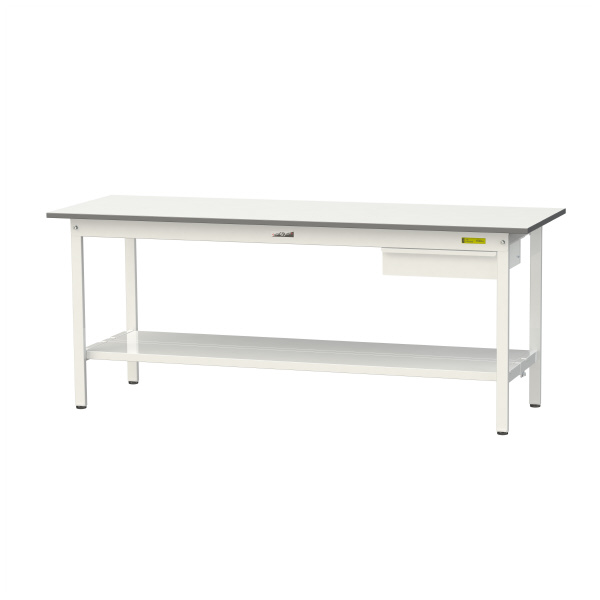 山金工業（株） ワークテーブル150シリーズ　固定式　キャビネット+全面棚板付　SUP ワークテーブル１５０シリーズ　固定式 SUP-1860UTT-WW