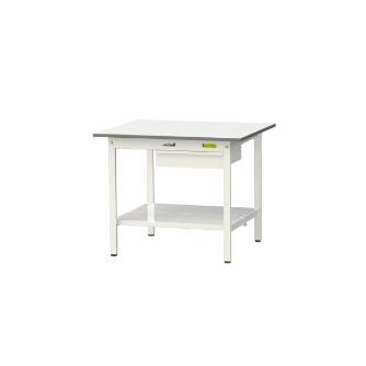 山金工業（株） ワークテーブル150シリーズ　固定式　キャビネット+全面棚板付　SUP ワークテーブル１５０シリーズ　固定式 SUP-975UTT-WW