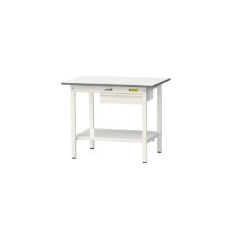 山金工業（株） ワークテーブル150シリーズ　固定式　キャビネット+全面棚板付　SUP ワークテーブル１５０シリーズ　固定式 SUP-960UTT-WW