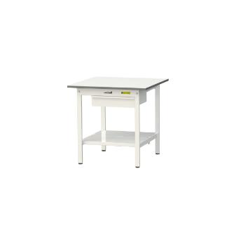 山金工業（株） ワークテーブル150シリーズ　固定式　キャビネット+全面棚板付　SUP ワークテーブル１５０シリーズ　固定式 SUP-775UTT-WW