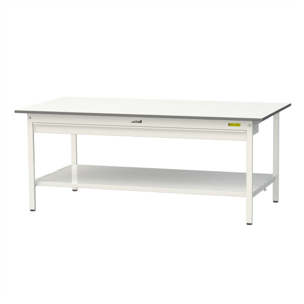 山金工業（株） ワークテーブル150シリーズ　固定式　ワイド引出し+全面棚板付　SUP ワークテーブル１５０シリーズ　固定式 SUP-1890WTT-WW