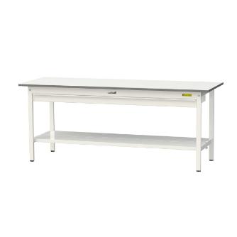 山金工業（株） ワークテーブル150シリーズ　固定式　ワイド引出し+全面棚板付　SUP ワークテーブル１５０シリーズ　固定式 SUP-1860WTT-WW