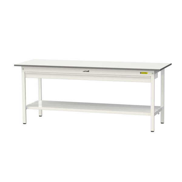山金工業（株） ワークテーブル150シリーズ　固定式　ワイド引出し+全面棚板付　SUP ワークテーブル１５０シリーズ　固定式 SUP-1860WTT-WW
