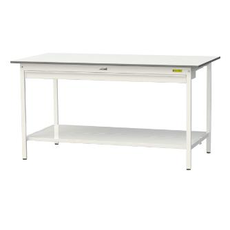 山金工業（株） ワークテーブル150シリーズ　固定式　ワイド引出し+全面棚板付　SUPH ワークテーブル１５０シリーズ　固定式 SUPH-1890WTT-WW