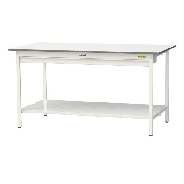 山金工業（株） ワークテーブル150シリーズ　固定式　ワイド引出し+全面棚板付　SUPH ワークテーブル１５０シリーズ　固定式 SUPH-1890WTT-WW
