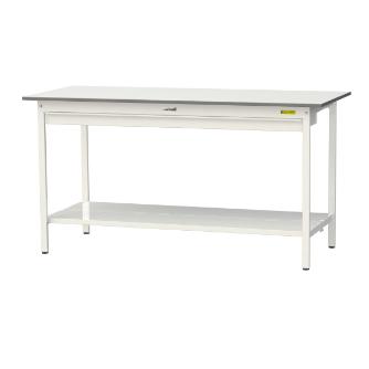 山金工業（株） ワークテーブル150シリーズ　固定式　ワイド引出し+全面棚板付　SUPH ワークテーブル１５０シリーズ　固定式 SUPH-1875WTT-WW