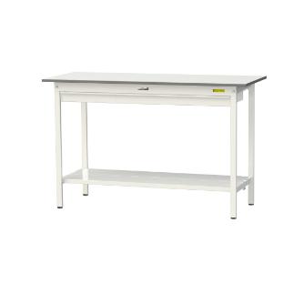 山金工業（株） ワークテーブル150シリーズ　固定式　ワイド引出し+全面棚板付　SUPH ワークテーブル１５０シリーズ　固定式 SUPH-1560WTT-WW
