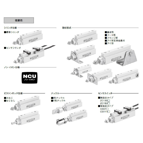 （株）コガネイ ノックシリンダ 複動形 NDAS16X30 ノックシリンダ　複動形 NDAS16X30-3-CS11TA2