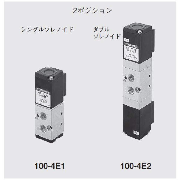 （株）コガネイ 電磁弁100シリーズ 直動形 100-4E1 電磁弁１００シリーズ　直動形 100-4E1-21-39-70 DC24V