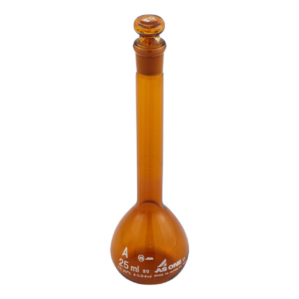 アズワン（株） メスフラスコ 茶 (ASONE) 1-8564 メスフラスコ　茶　２５ｍｌ（ＡＳＯＮＥ） 1-8564-24