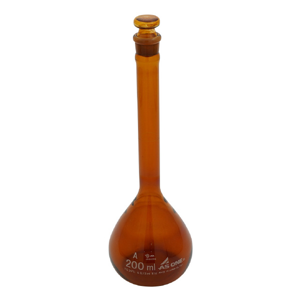 アズワン（株） メスフラスコ 茶 (ASONE) 1-8564 メスフラスコ　茶２００ｍｌ（ＡＳＯＮＥ） 1-8564-27