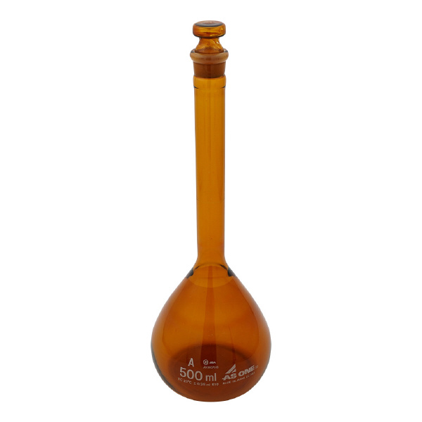 アズワン（株） メスフラスコ 茶 (ASONE) 1-8564 メスフラスコ　茶５００ｍｌ（ＡＳＯＮＥ） 1-8564-29