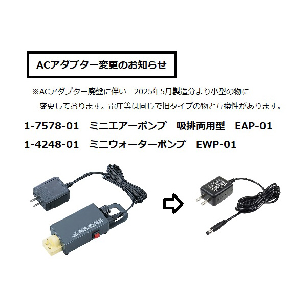 アズワン（株） ミニエアーポンプ EAP－01 1-7578-01 ミニエアーポンプ　ＥＡＰ－０１ 1-7578-01