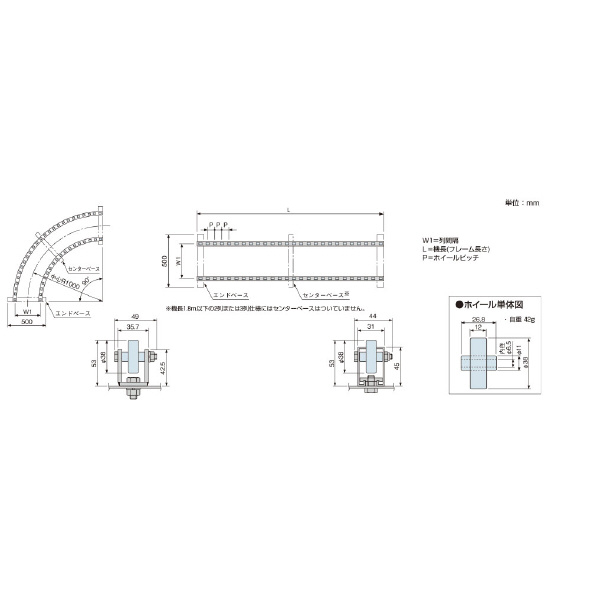 オークラ輸送機（株） ホイールコンベヤ OCK ホイールコンベヤ OCK3833