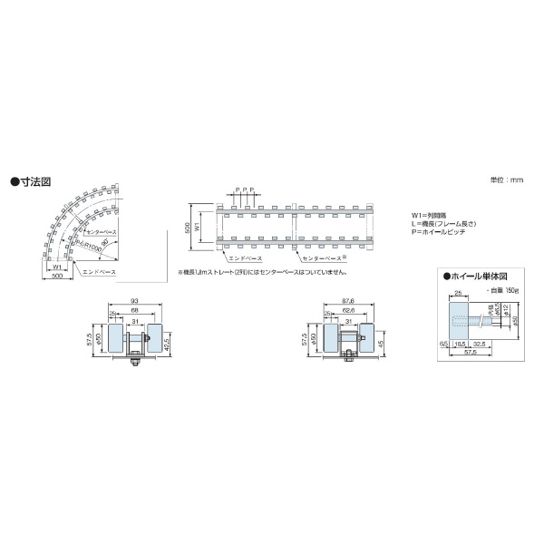 オークラ輸送機（株） ホイールコンベヤ OKR ホイールコンベヤ OKR2406W-2L