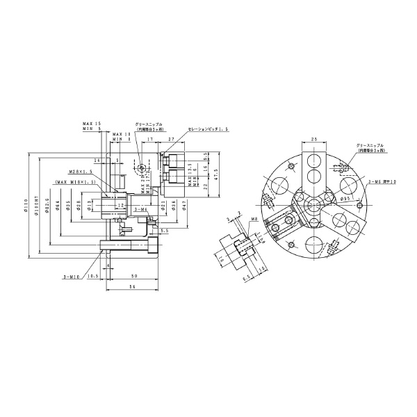 豊和工業（株） ビッグホローチャック H037M ビッグホローチャック H037M-4
