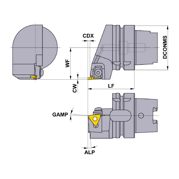 三菱マテリアル（株） HSKホルダ(外径溝入れ用) MG ＨＳＫホルダ（外径溝入れ用） H63TH-MGHL-DX4315