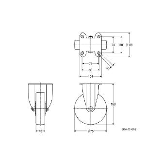 （株）ナンシン 低床重荷重用キャスター SKH 低床重荷重用キャスター SKH-75GNB