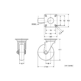 （株）ナンシン 産業用キャスター STM 産業用キャスター STM-130MBC