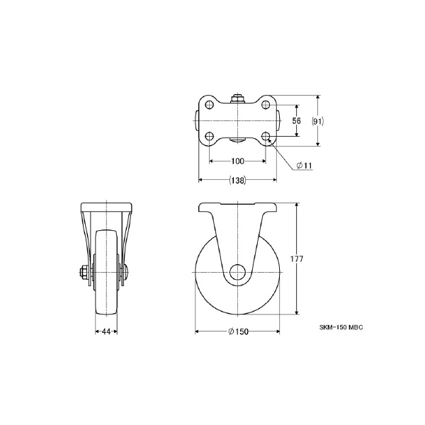 （株）ナンシン 産業用キャスター SKM 産業用キャスター SKM-150MBC