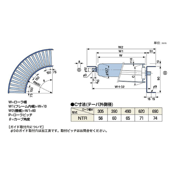 オークラ輸送機（株） ローラーコンベヤ NTR ローラーコンベヤ NTR40075RX45A