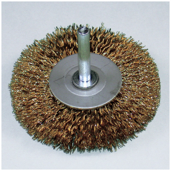 柳瀬（株） 軸付ホイールブラシ 鋼線メッキ 軸付ホイールブラシ　鋼線メッキ BKMF-40 38X10X6X35