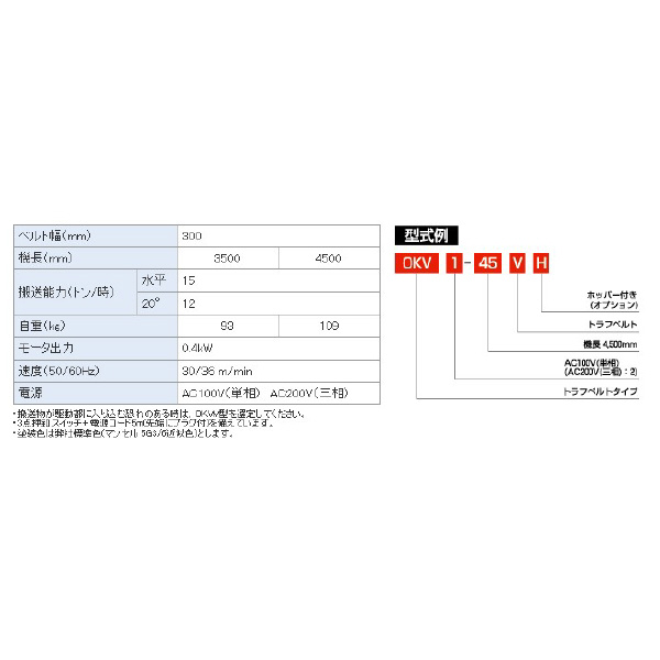 オークラ輸送機（株） OKベルコン OKV ＯＫベルコン OKV2-45V
